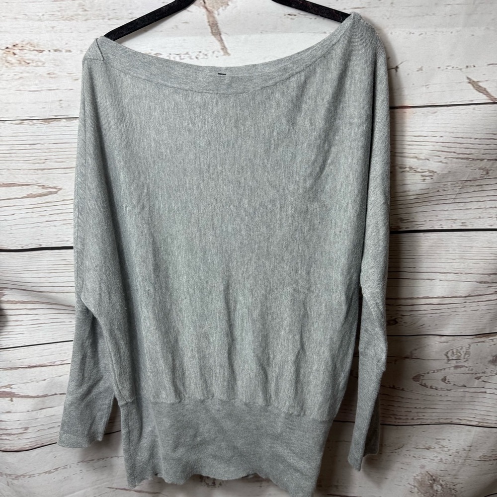 WHBM Boatneck Light Gray Knit Sweater Medium